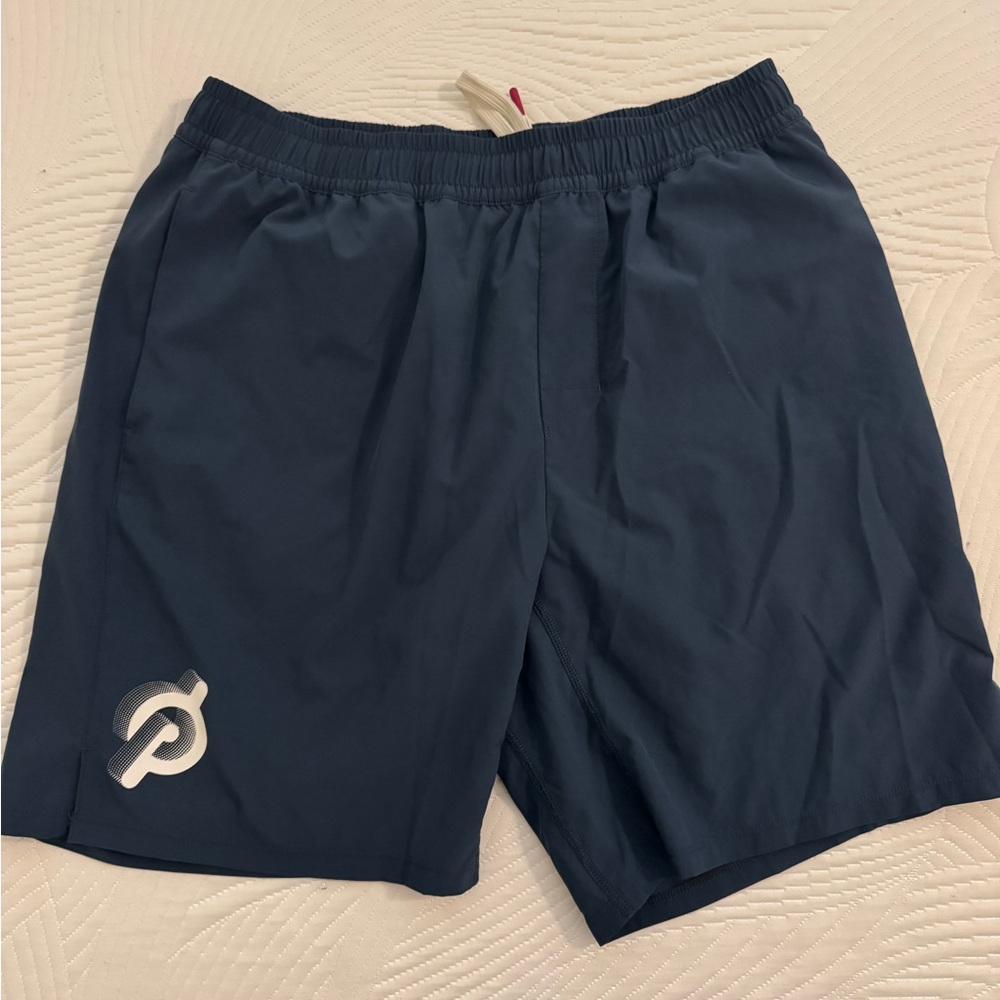 Peloton Dark Blue Shorts with White Drawstring